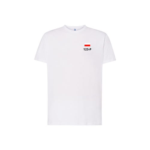 Biała Koszulka z Nadrukiem Krajowego Związku Hodowców Królików Rasowych